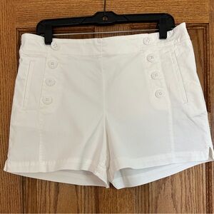 Ann Taylor Loft Sailor Rivera Shorts, White Size 8 with Side Zipper. NWOT